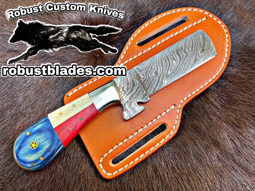 Black Smith Made Of Damascus Steel Full Tang Blade Bull Cutter Knife…