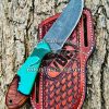 Black Smith Made Of Damascus Steel Handmade Cowboy Knife Get Your Name Or Initial On The Blade And Sheath Just Write Your Initial In The Note…