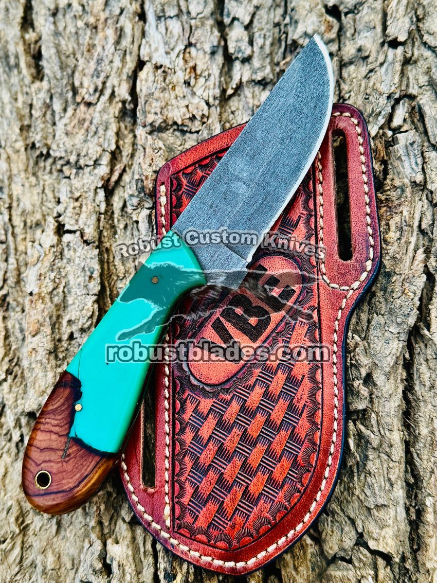 Black Smith Made Of Damascus Steel Handmade Cowboy Knife Get Your Name Or Initial On The Blade And Sheath Just Write Your Initial In The Note…