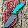 Black Smith Made Of Damascus Steel Handmade Cowboy Knife Get Your Name Or Initial On The Blade And Sheath Just Write Your Initial In The Note…