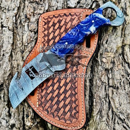 Black Smith Made Of Hawksbill Knife With Damascus Steel…