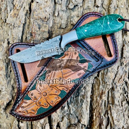 Black Smith Made Of Damascus Steel Handmade Cowboy Knife…