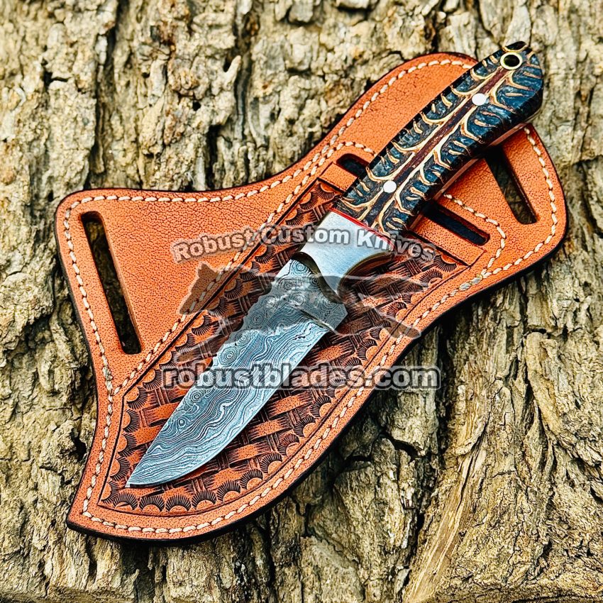 Black Smith Made Of Damascus Steel Handmade Cowboy Knife…