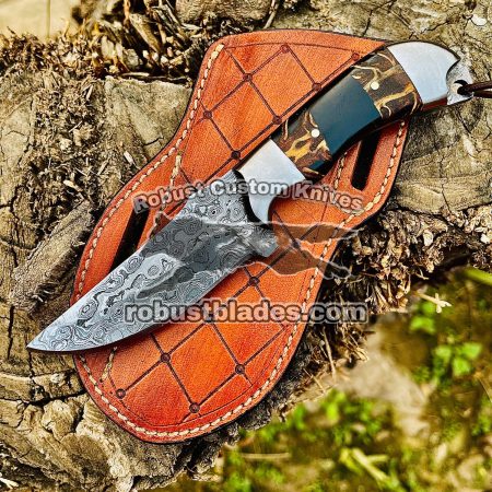 Black Smith Made Of Damascus Steel Handmade Cowboy Knife…