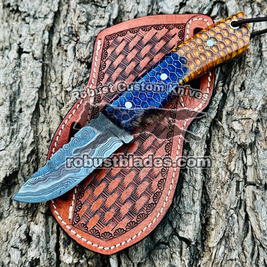 Black Smith Made Of Damascus Steel Handmade Cowboy Knife…