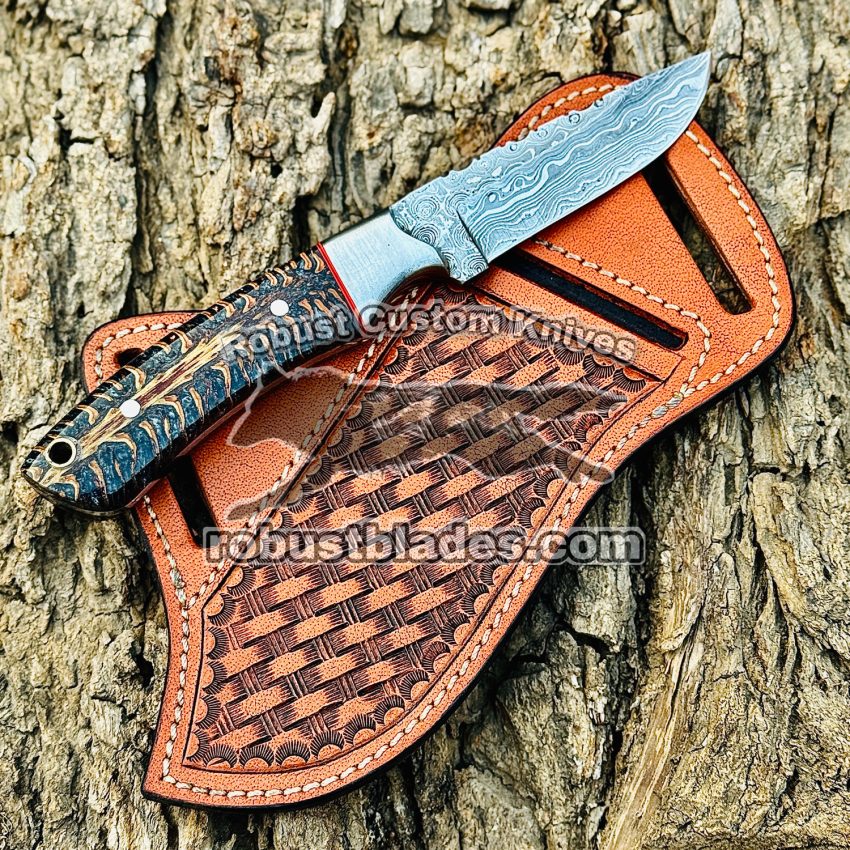 Black Smith Made Of Damascus Steel Handmade Cowboy Knife…
