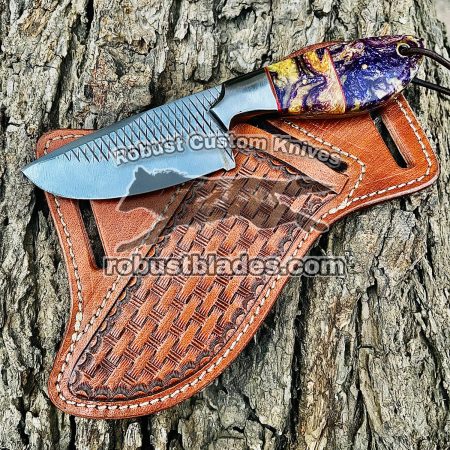Black Smith Made Of Cowboy And Skinner Knife With Horse Rasp Steel…