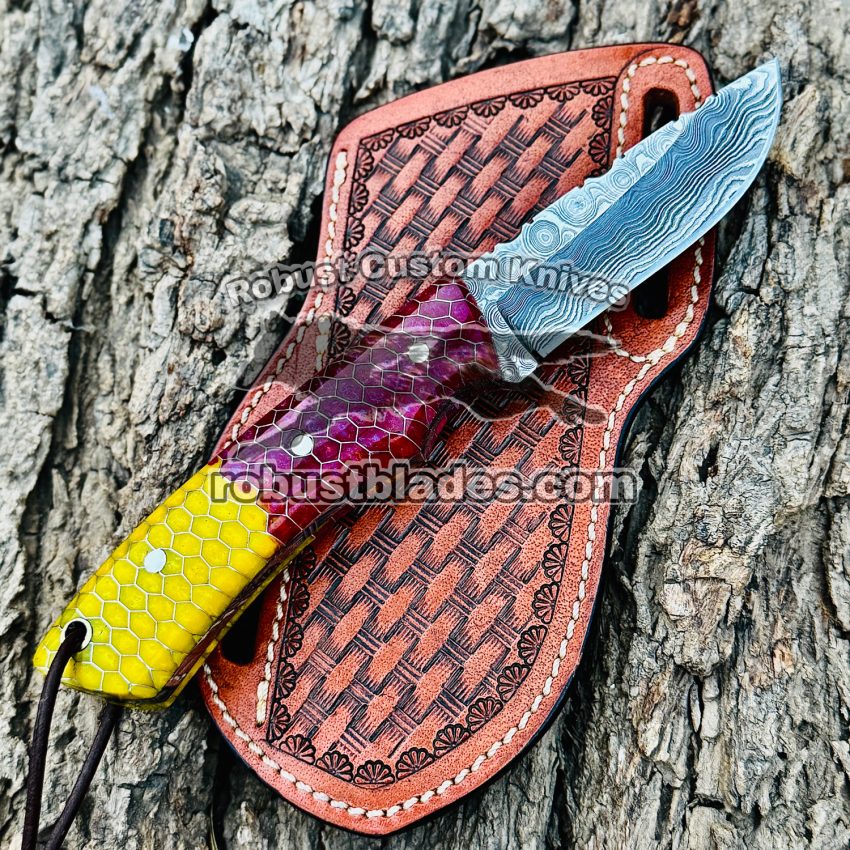 Black Smith Made Of Damascus Steel Handmade Cowboy Knife…