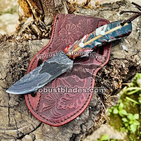 Black Smith Made Of Damascus Steel Handmade Cowboy Knife…