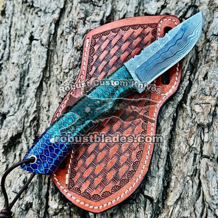 Black Smith Made Of Damascus Steel Handmade Cowboy Knife…