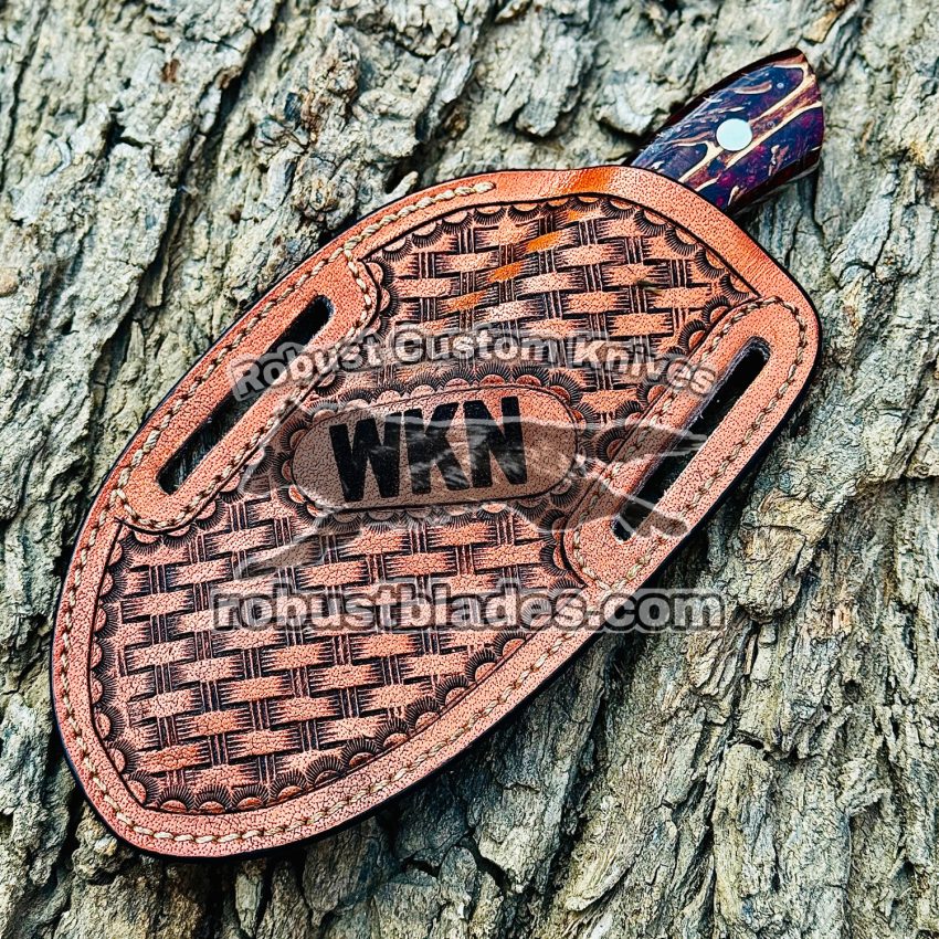 Black Smith Made Of Damascus Steel Handmade Cowboy Knife Get Your Name Or Initials On The Blade And Sheeth Just Write Your Initials In The Note…