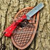 Black Smith Made Of Damascus Steel Handmade Bull Cutter Knife Get Your Name Or Initials On The Blade And Sheeth Just Write Your initials In The Note…
