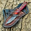 Black Smith Made Of Damascus Steel Handmade Cowboy Knife Get Your Name Or Initials On The Blade And Sheeth Just Write Your Initials In The Note…