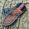 Black Smith Made Of Damascus Steel Handmade Cowboy Knife Get Your Name Or Initials On The Blade And Sheeth Just Write Your Initials In The Note…